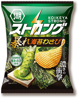 NEW! 湖池屋ストロング ポテトチップス 暴れ海苔わさび